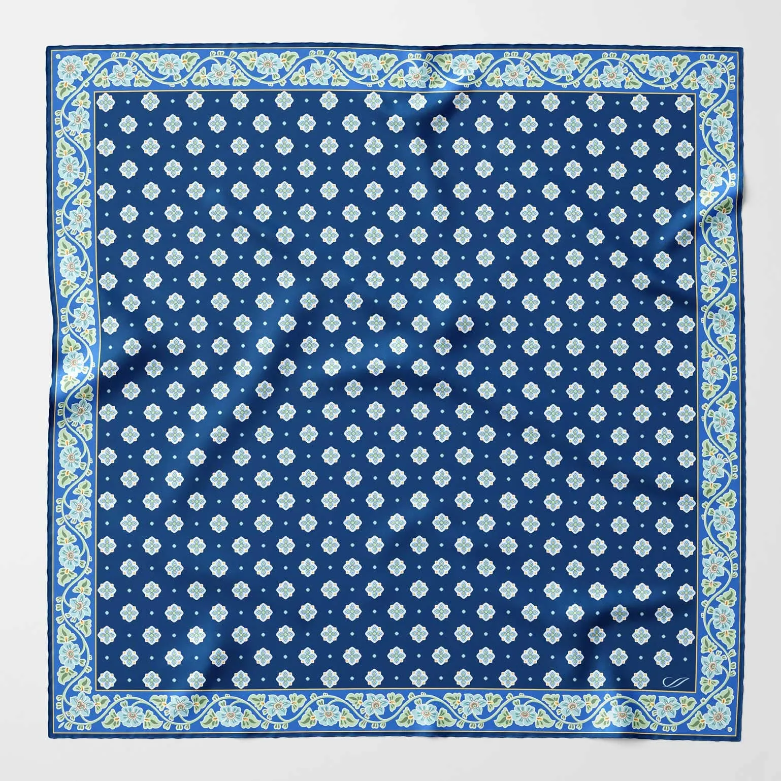 Ducati - Hand Rolled Silk Neckerchief - Marine Blue